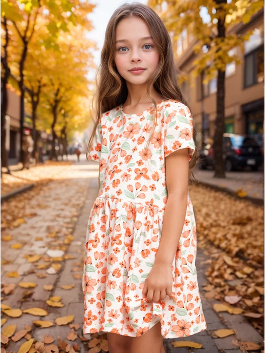 Платье с коротким рукавом в садик Girls & Boys GAS24-002