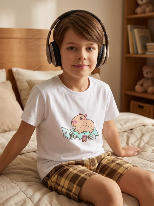 Пижама детская с шортами домашний костюм Girls & Boys GUZ-2013