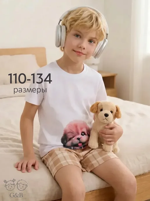Пижама детская с шортами в садик Girls & Boys GUZ-2014