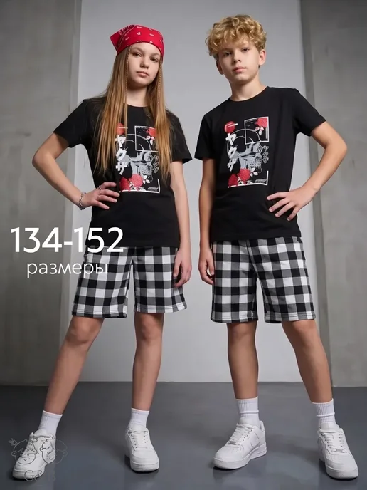 Пижама детская с шортами домашний костюм Girls & Boys GUZ-2019