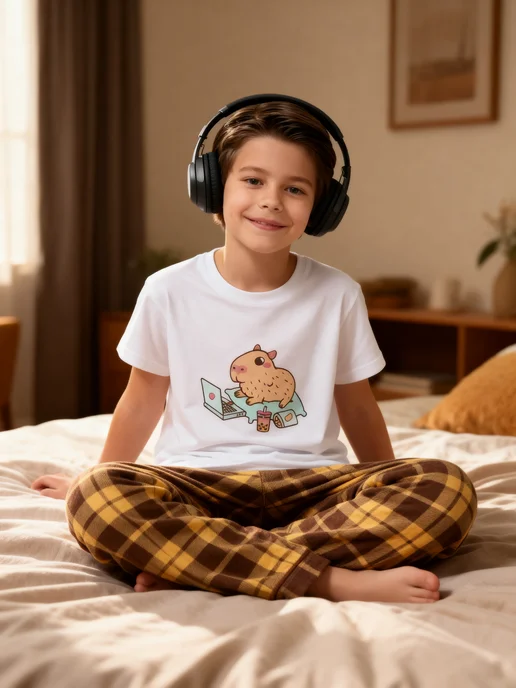 Пижама детская со штанами домашний костюм Girls & Boys GUZ-3013