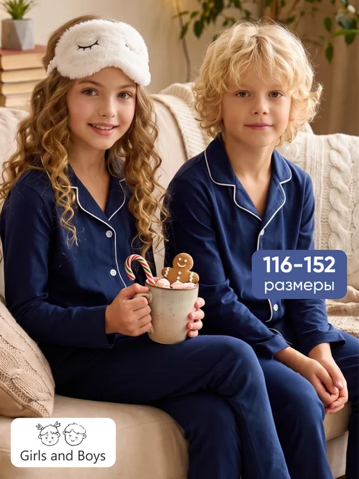 Пижама детская со штанами и рубашкой хлопок Girls & Boys GUZ-511