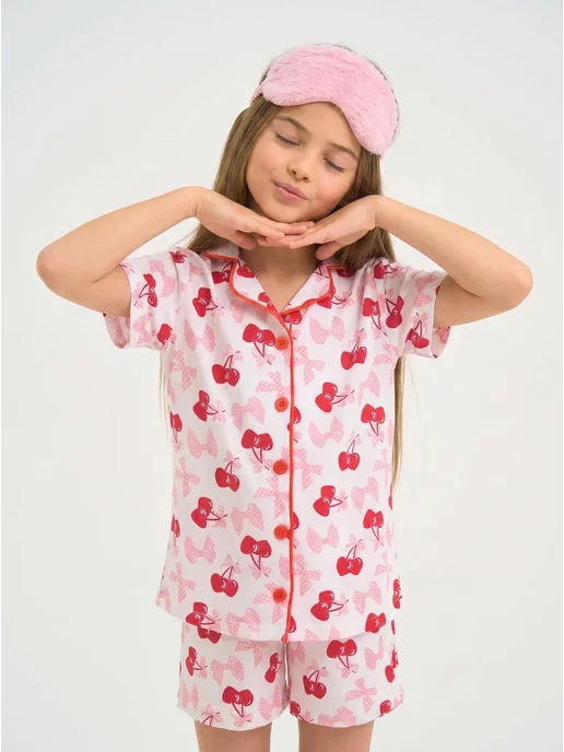 Пижама детская с шортами и рубашкой Girls & Boys GUZ-516