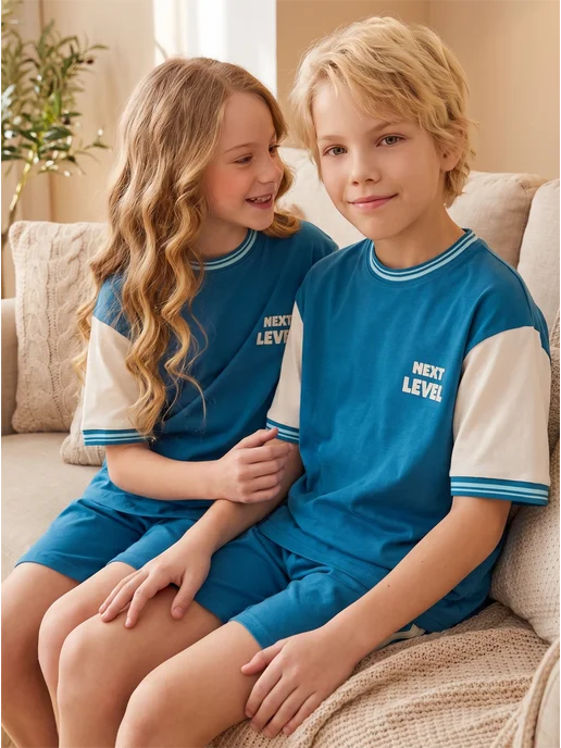 Домашний костюм с шортами и футболкой в детский сад Girls & Boys KUZ-305